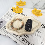 White marble display tray, holding jewelry and cosmetics, natural stone organizer - House of Avana