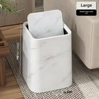 15l/3.96gal Marble Stylish Nordic Trash Can - Large Capacity Square Wastebasket for Living Room,... - House Of Avana