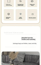 15l/3.96gal Marble Stylish Nordic Trash Can - Large Capacity Square Wastebasket for Living Room,... - House Of Avana