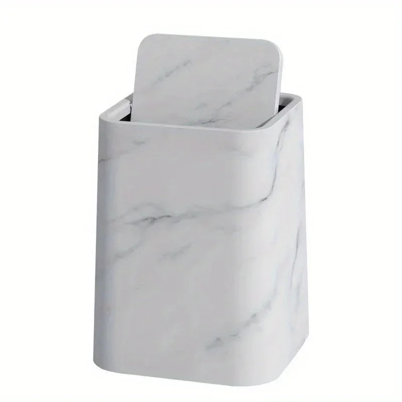 15l/3.96gal Marble Stylish Nordic Trash Can - Large Capacity Square Wastebasket for Living Room,... - House Of Avana