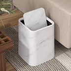 15l/3.96gal Marble Stylish Nordic Trash Can - Large Capacity Square Wastebasket for Living Room,... - House Of Avana