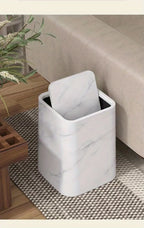15l/3.96gal Marble Stylish Nordic Trash Can - Large Capacity Square Wastebasket for Living Room,... - House Of Avana