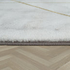 Marble Patten Area Rug in Gold Cream for Living Room with Contour Cut RugYourHome