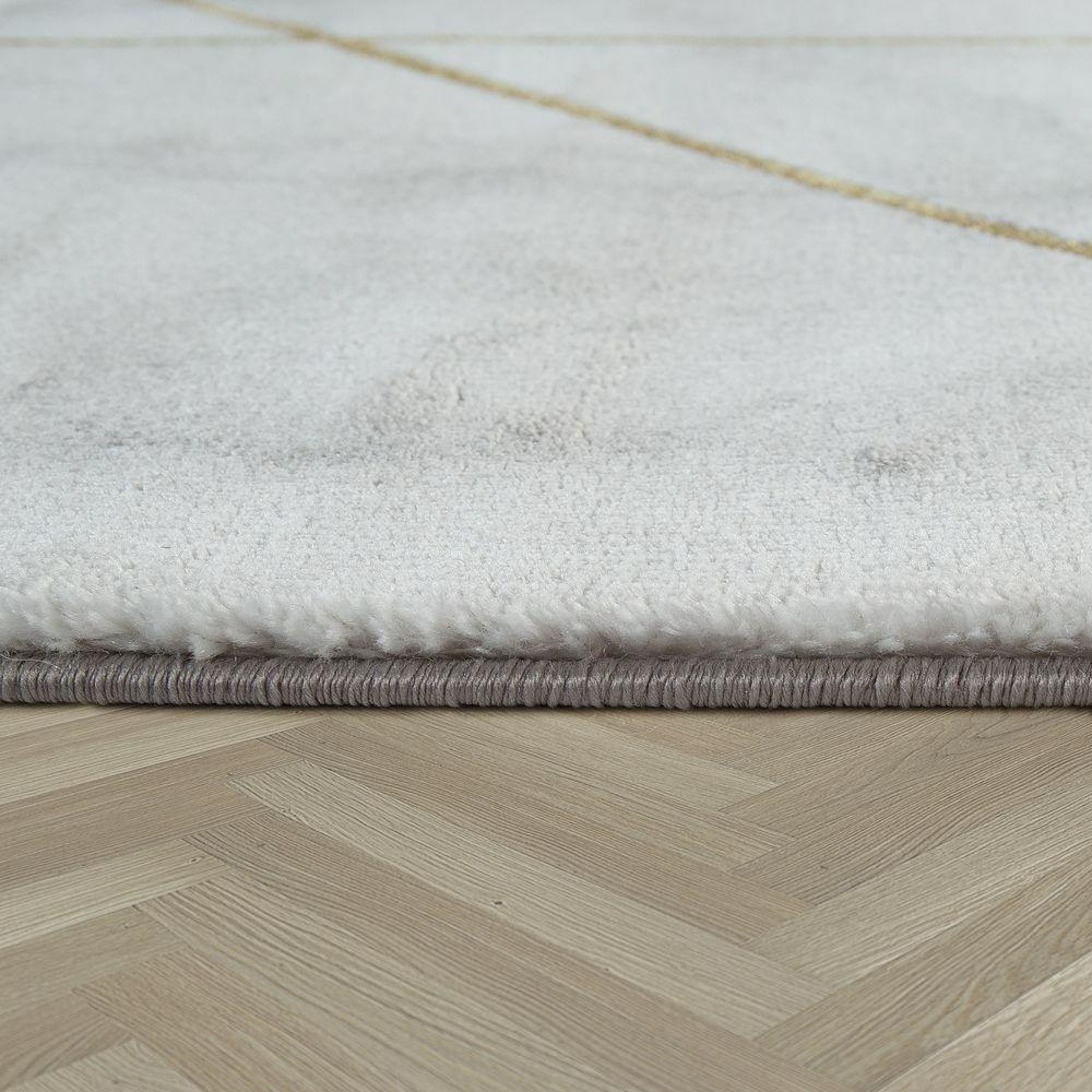 Marble Patten Area Rug in Gold Cream for Living Room with Contour Cut RugYourHome