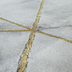 Marble Patten Area Rug in Gold Cream for Living Room with Contour Cut RugYourHome