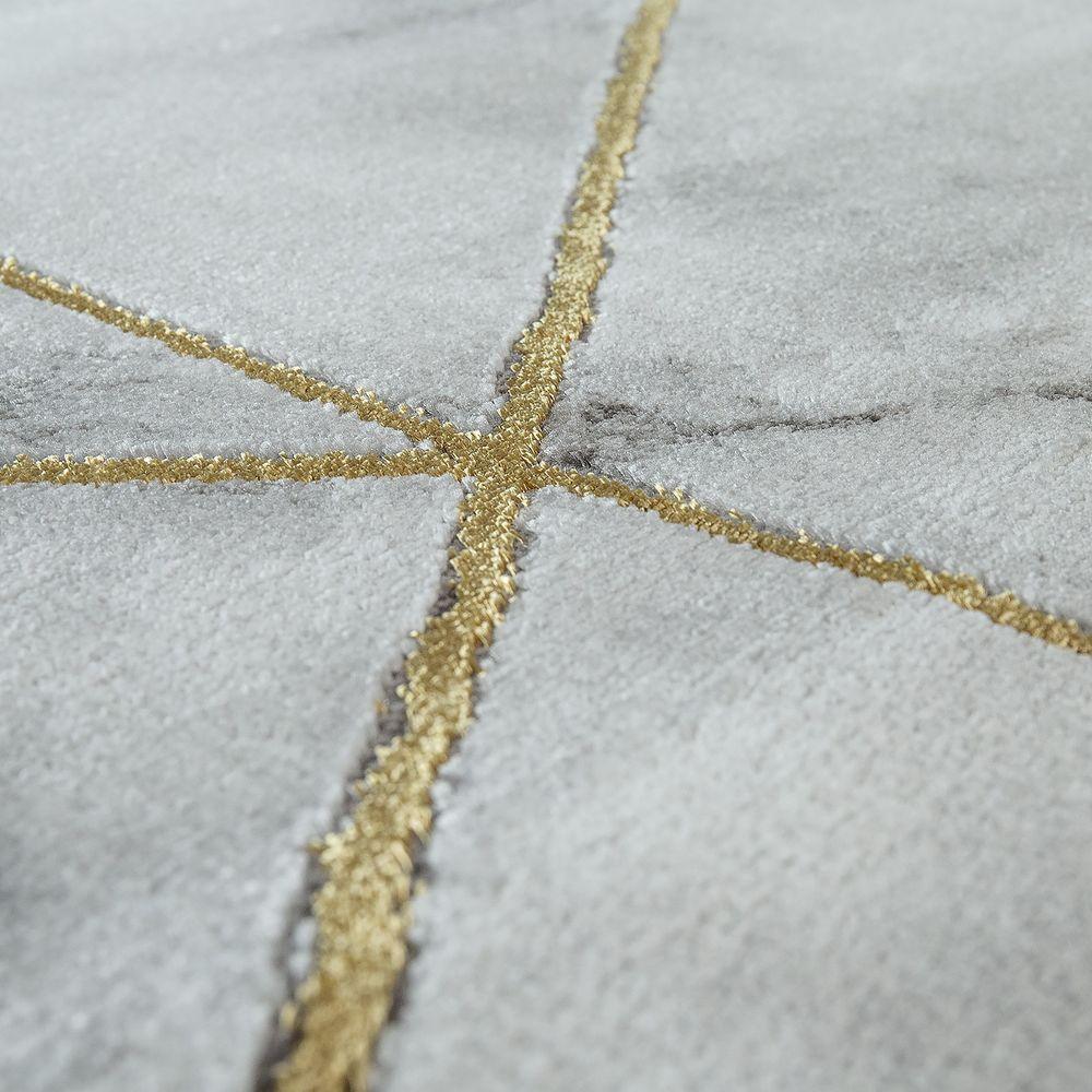 Marble Patten Area Rug in Gold Cream for Living Room with Contour Cut RugYourHome