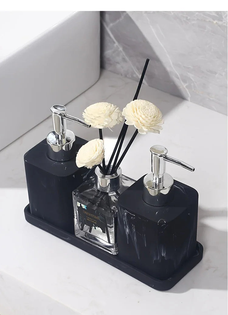 Marble-Patterned Lotion Bottle And Dispensing Bottle House Of Avana