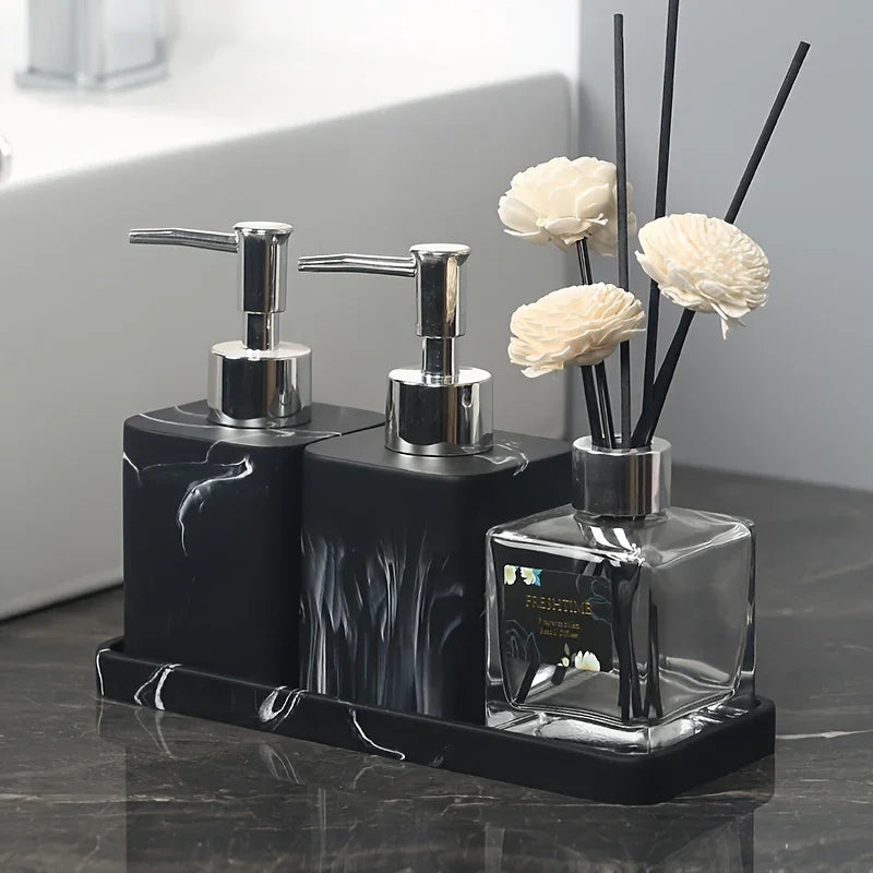 Marble-Patterned Lotion Bottle And Dispensing Bottle House Of Avana