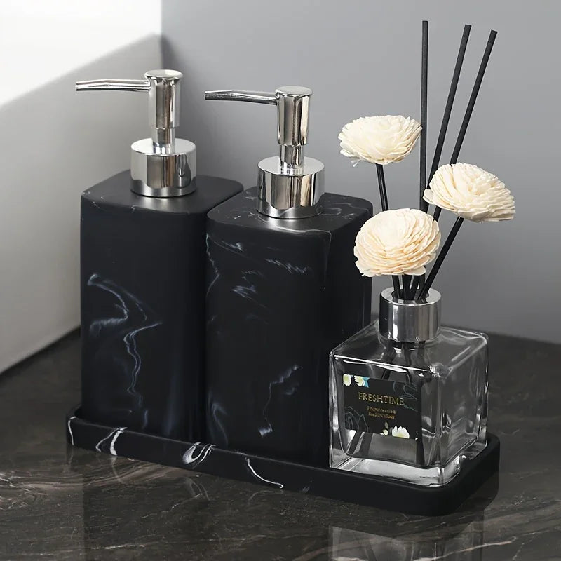 Marble-Patterned Lotion Bottle And Dispensing Bottle House Of Avana