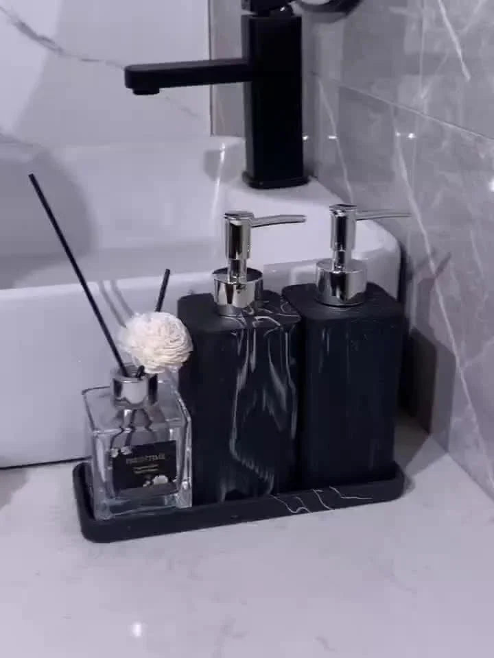 Marble-Patterned Lotion Bottle And Dispensing Bottle House Of Avana