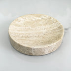 Round marble tray with pearl design, polished white stone - House of Avana