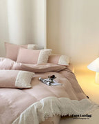 Margaux Lace Double Gauze Bedding Set / Sage Green Ever Lasting