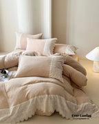 Margaux Lace Double Gauze Bedding Set / Sage Green Ever Lasting