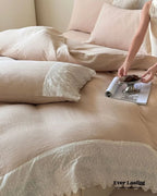 Margaux Lace Double Gauze Bedding Set / Sage Green Ever Lasting