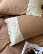 Margaux Lace Double Gauze Bedding Set / Sage Green Ever Lasting