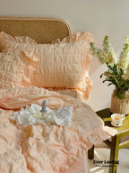 Marshmallow Puff Ruffle Bedding Set / Yellow Ever Lasting
