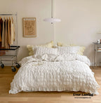 Marshmallow Puff Ruffle Bedding Set / Yellow Ever Lasting