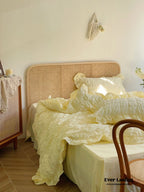 Marshmallow Puff Ruffle Bedding Set / Yellow Ever Lasting
