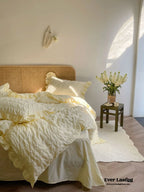Marshmallow Puff Ruffle Bedding Set / Yellow Ever Lasting