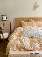 Marshmallow Puff Ruffle Bedding Set / Yellow Ever Lasting