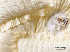 Marshmallow Puff Ruffle Bedding Set / Yellow Ever Lasting