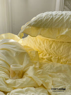 Marshmallow Puff Ruffle Bedding Set / Yellow Ever Lasting