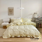 Marshmallow Puff Ruffle Bedding Set / Yellow Ever Lasting