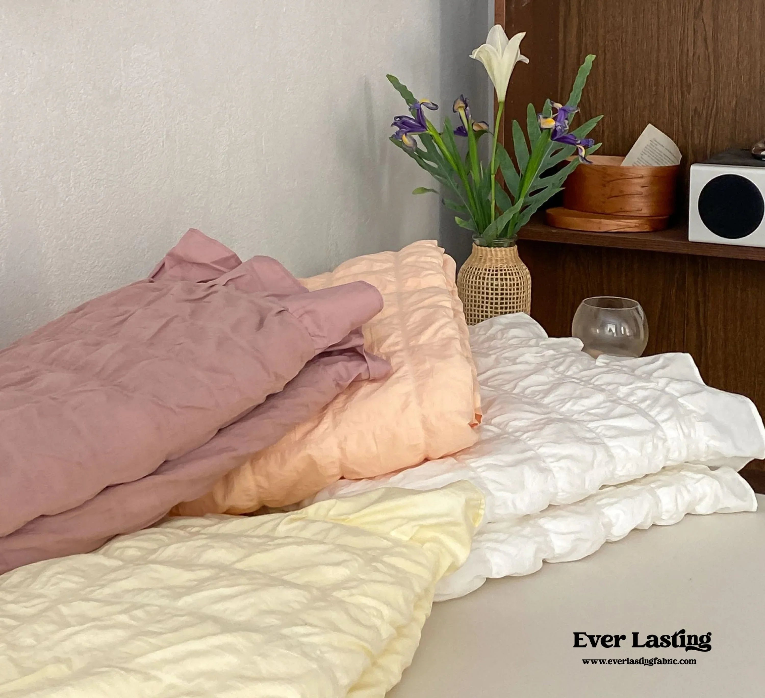 Marshmallow Puff Ruffle Bedding Set / Yellow Ever Lasting