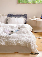 Marshmallow Puff Ruffle Bedding Set / Yellow Ever Lasting