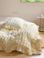 Marshmallow Puff Ruffle Bedding Set / Yellow Ever Lasting