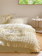 Marshmallow Puff Ruffle Bedding Set / Yellow Ever Lasting