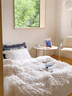 Marshmallow Puff Ruffle Bedding Set / Yellow Ever Lasting