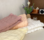 Marshmallow Puff Ruffle Bedding Set / Yellow Ever Lasting