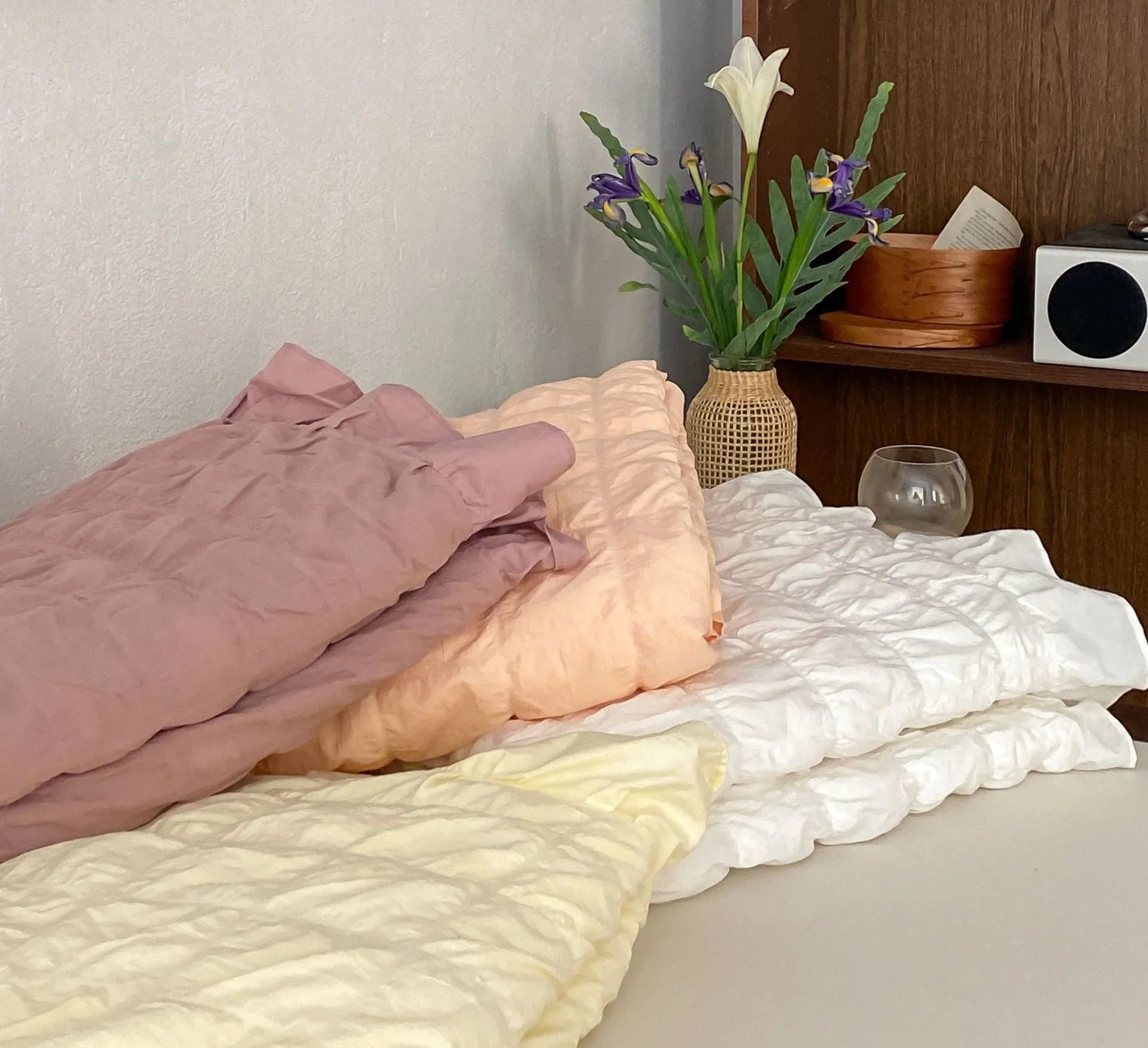 Marshmallow Puff Ruffle Bedding Set / Yellow Ever Lasting