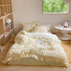 Marshmallow Puff Ruffle Bedding Set / Yellow Ever Lasting