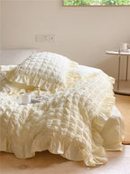 Marshmallow Puff Ruffle Bedding Set / Yellow Ever Lasting