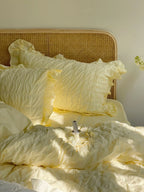 Marshmallow Puff Ruffle Bedding Set / Yellow Ever Lasting