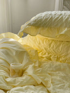 Marshmallow Puff Ruffle Bedding Set / Yellow Ever Lasting