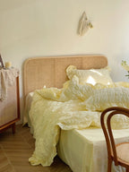 Marshmallow Puff Ruffle Bedding Set / Yellow Ever Lasting