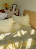 Marshmallow Puff Ruffle Bedding Set / Yellow Ever Lasting