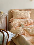 Marshmallow Puff Ruffle Bedding Set / Yellow Ever Lasting