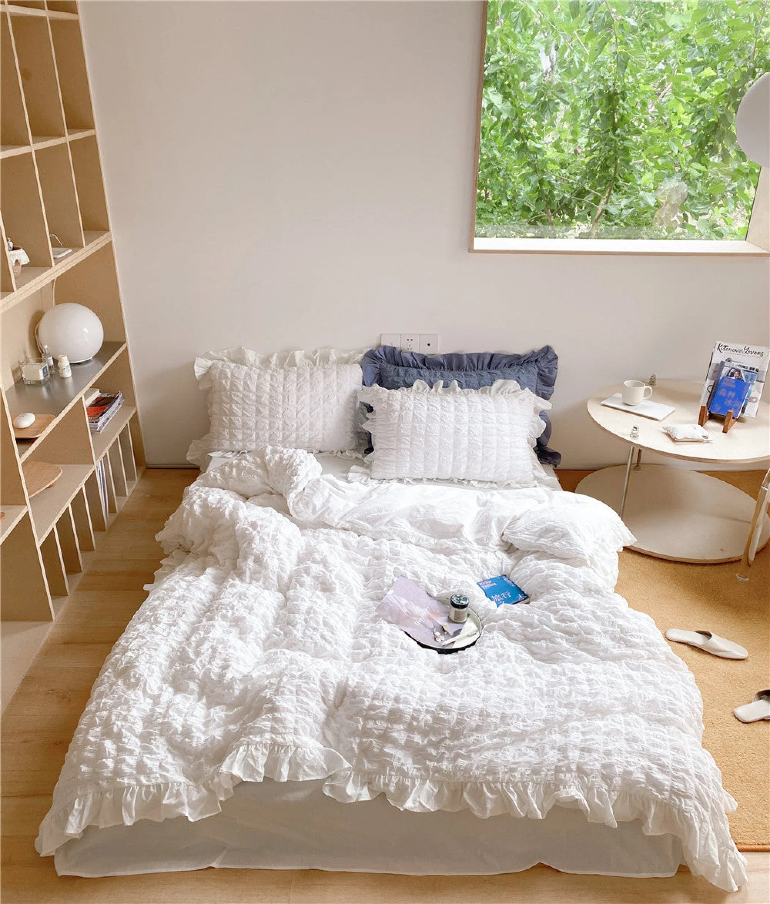 Marshmallow Puff Ruffle Bedding Set / Yellow Ever Lasting