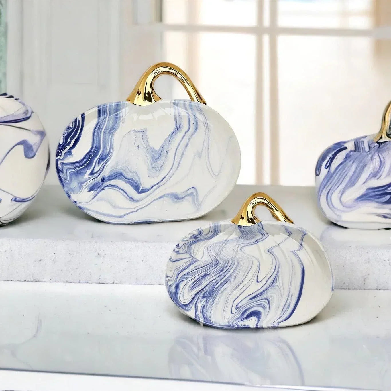 Martha Blue Pumpkin Plate Gia Roma