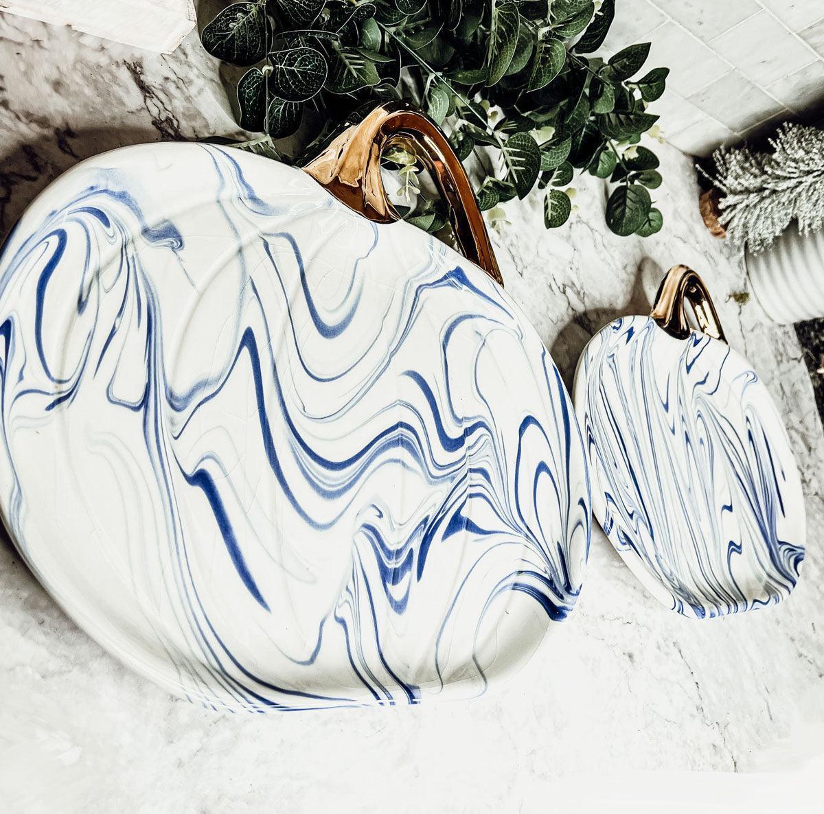 Martha Blue Pumpkin Plate Gia Roma