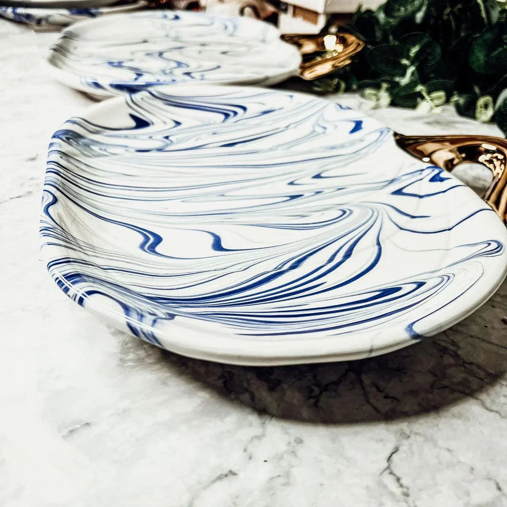 Martha Blue Pumpkin Plate Gia Roma