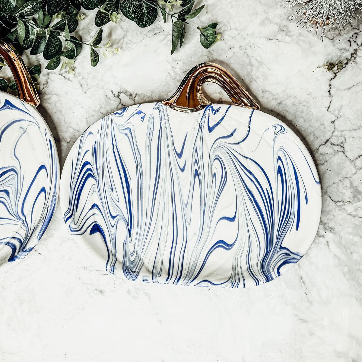 Martha Blue Pumpkin Plate Gia Roma