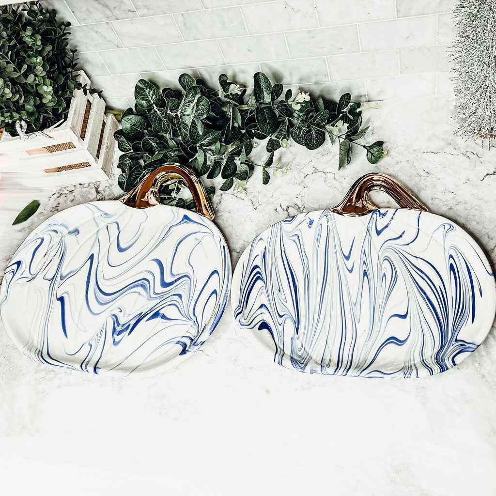 Martha Blue Pumpkin Plate Gia Roma