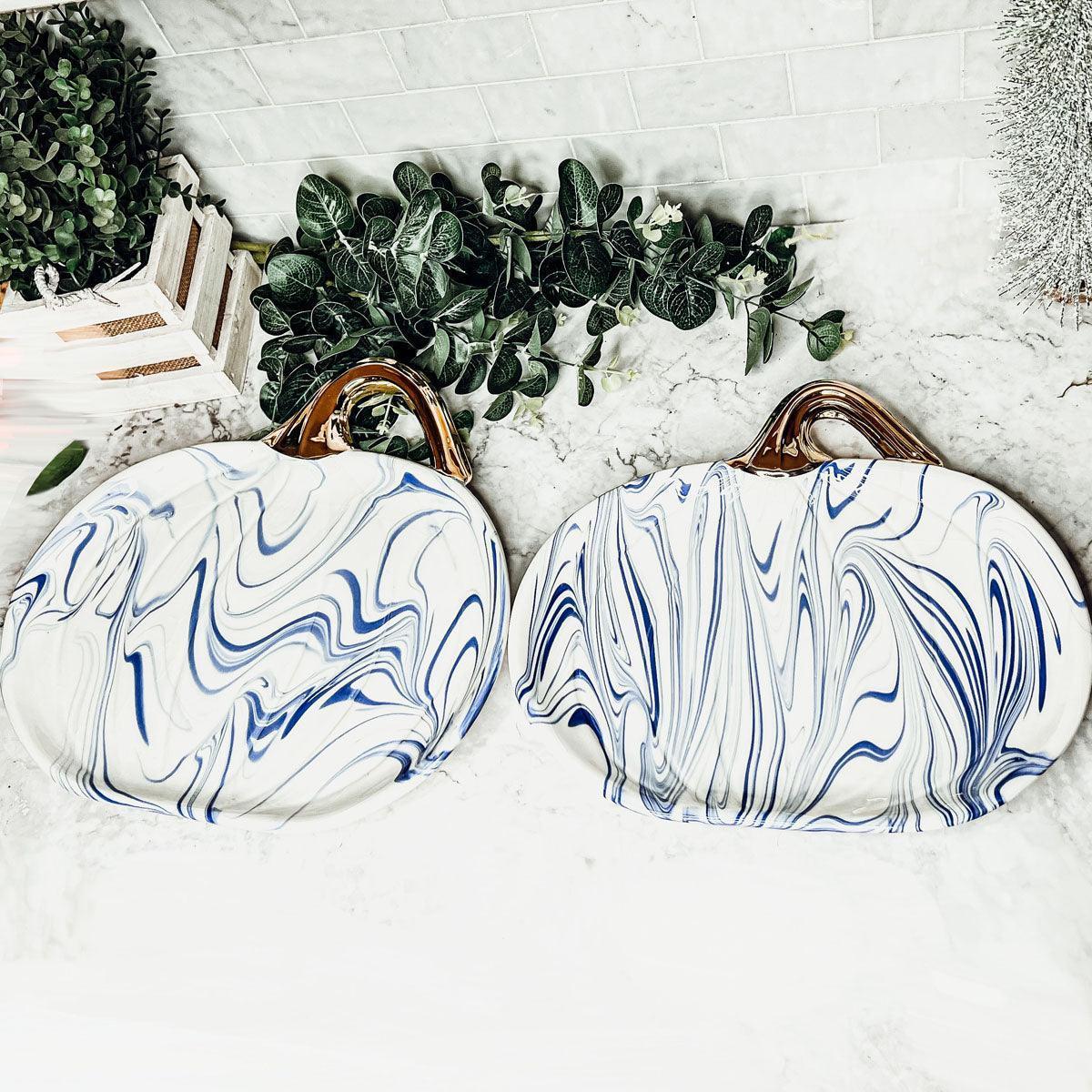 Martha Blue Pumpkin Plate Gia Roma