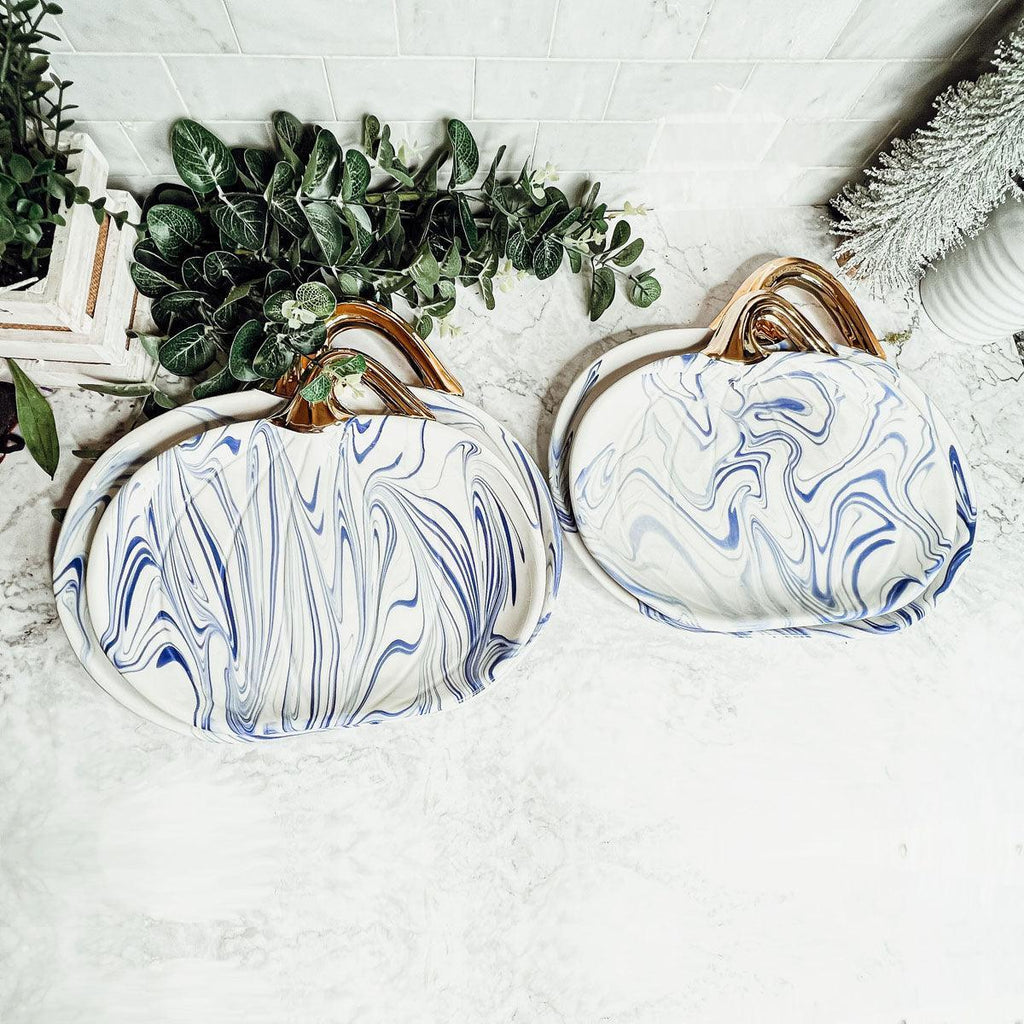 Martha Blue Pumpkin Plate Gia Roma