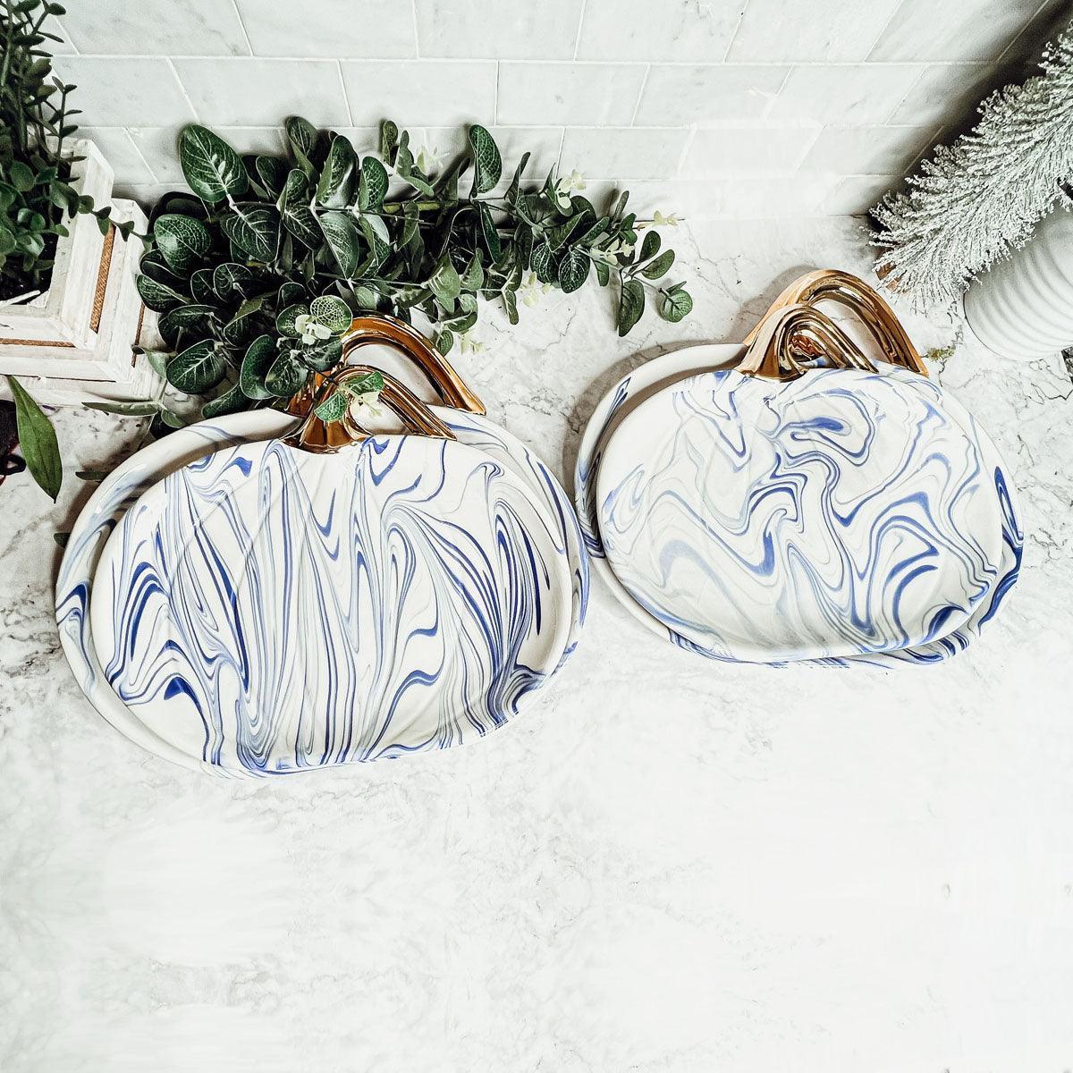Martha Blue Pumpkin Plate Gia Roma